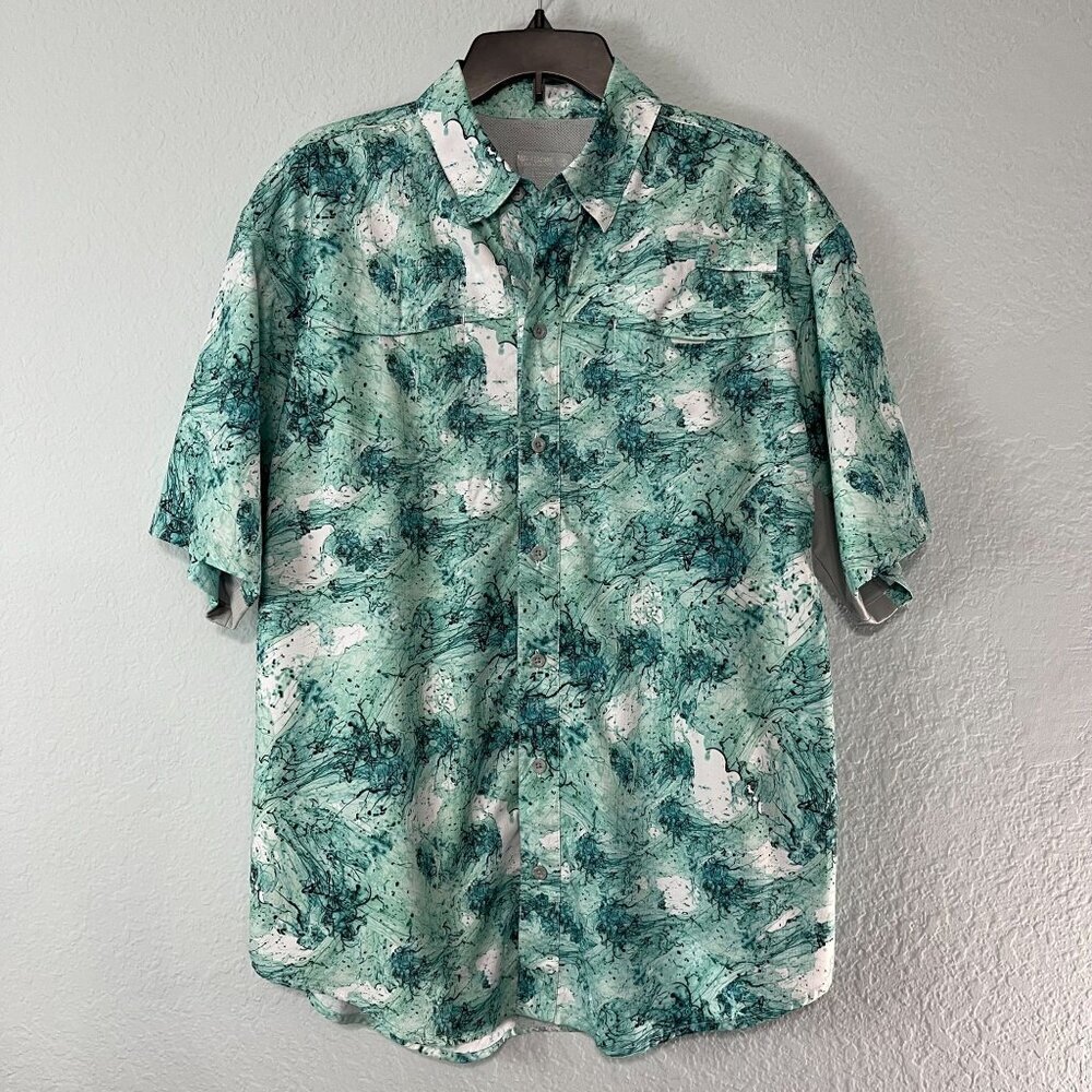 Reel Legends Mariner II Shirt‎ Mens L Button Up Vented Wicking Fishing Pocket
